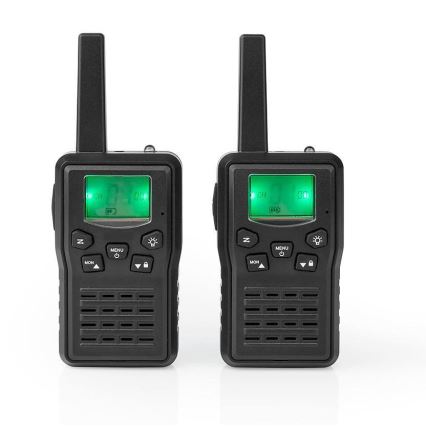 SET 2x Walkie-talkie ricaricabile con luce LED 1300 mAh gamma 10 km