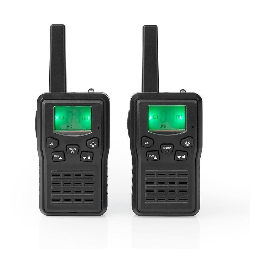 SET 2x Walkie-talkie ricaricabile con luce LED 1300 mAh gamma 10 km