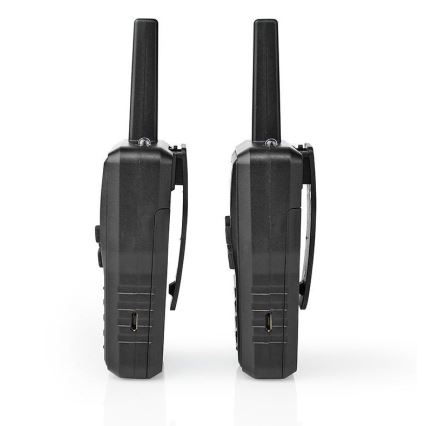 SET 2x Walkie-talkie ricaricabile con luce LED 1300 mAh gamma 10 km