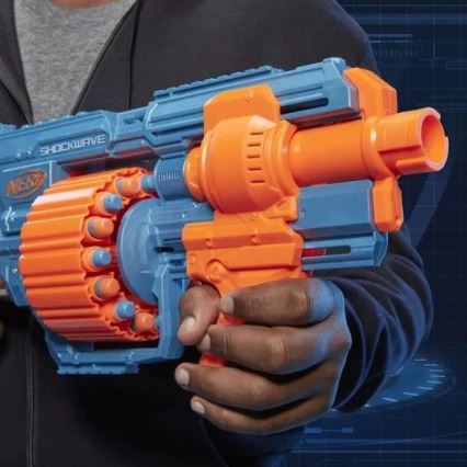 Nerf - Pistola per bambini Elite 2.0 Shockwave RD-15 Blaster con accessori