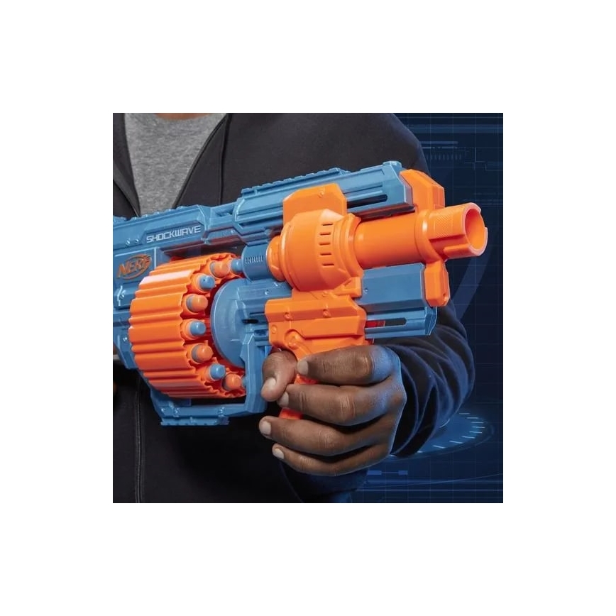 Nerf - Pistola per bambini Elite 2.0 Shockwave RD-15 Blaster con accessori
