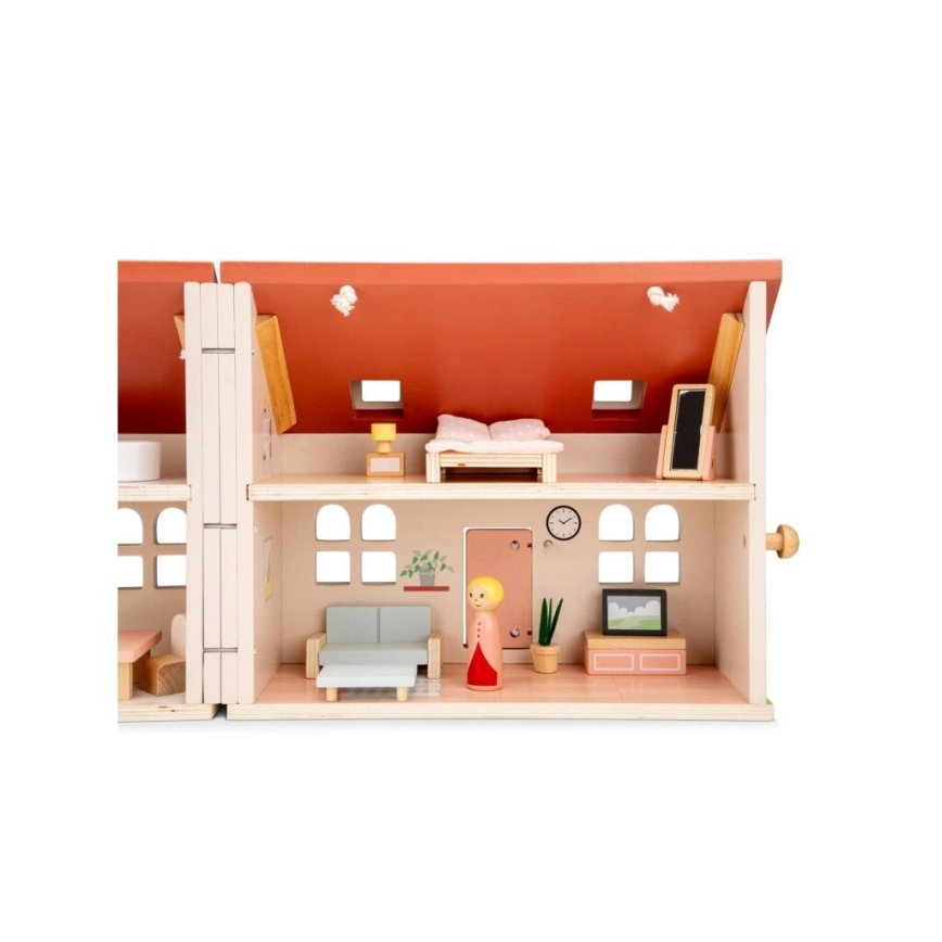 New Classic Toys - Casa delle bambole in legno rosso