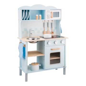 New Classic Toys - Cucina in legno con accessori azzurro
