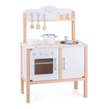 New Classic Toys - Cucina in legno con accessori bianco/beige