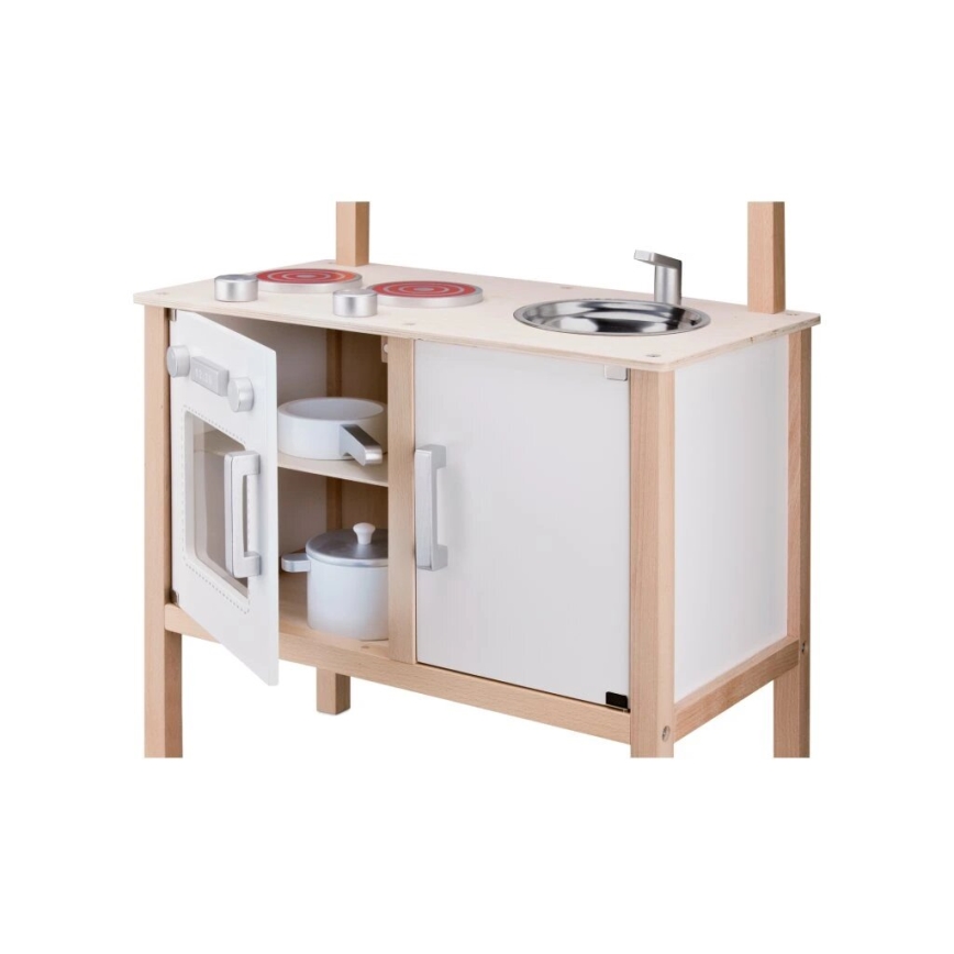 New Classic Toys - Cucina in legno con accessori bianco/beige