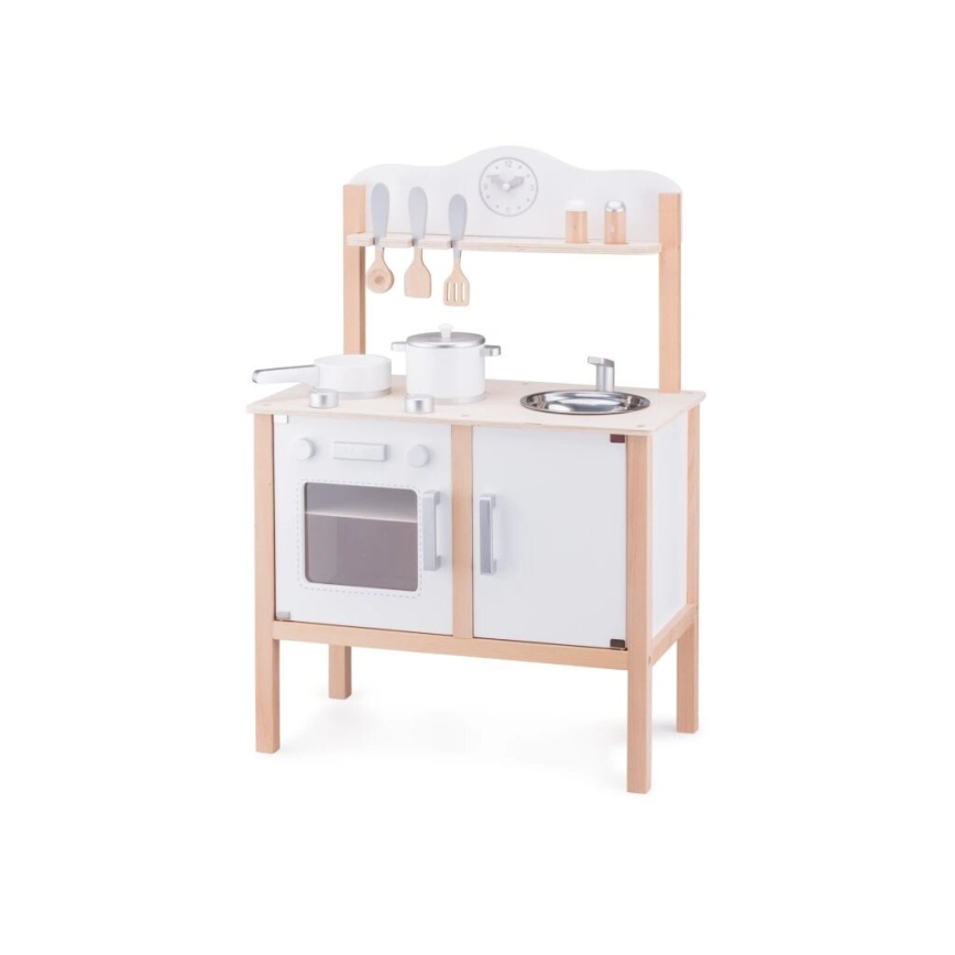 New Classic Toys - Cucina in legno con accessori bianco/beige