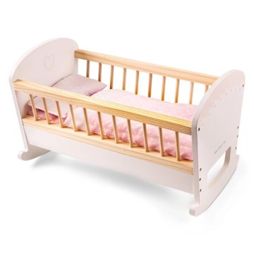 New Classic Toys - Letto in legno per bambole rosa