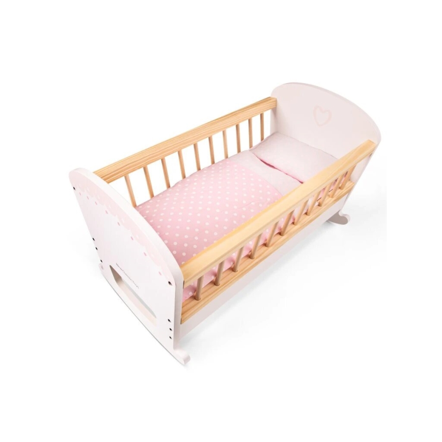 New Classic Toys - Letto in legno per bambole rosa