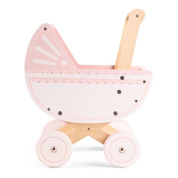 New Classic Toys - Passeggino per bambole in legno rosa