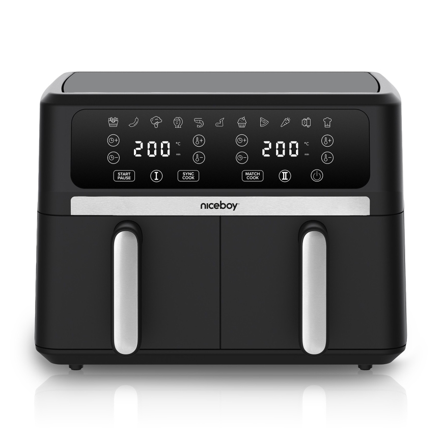 Niceboy AirFryer DUO - Friggitrice ad aria doppia 9 l 2400W/230V
