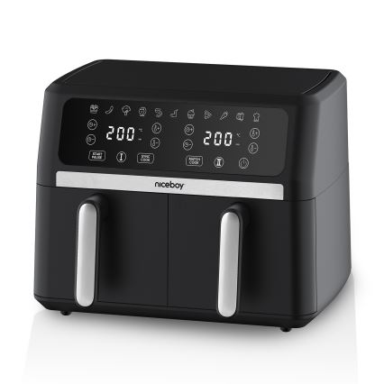 Niceboy AirFryer DUO - Friggitrice ad aria doppia 9 l 2400W/230V