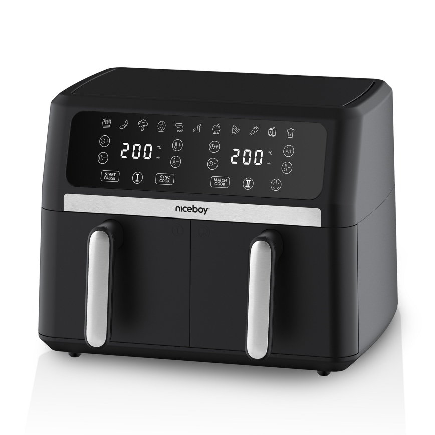 Niceboy AirFryer DUO - Friggitrice ad aria doppia 9 l 2400W/230V
