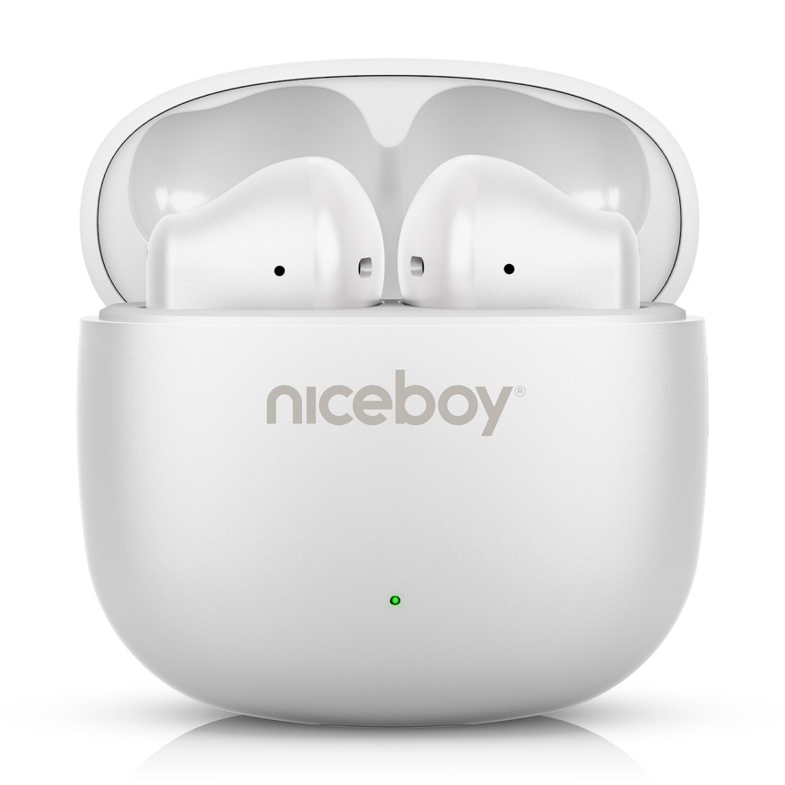 Niceboy Beans 4 POP - Auricolari senza fili da 200 mAh + 2x 30 mAh IPX4 bianco