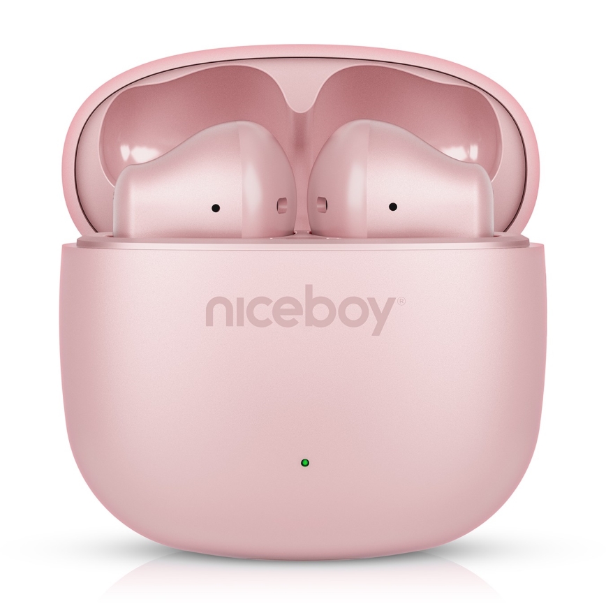 Niceboy Beans 4 POP - Auricolari True Wireless, custodia 200 mAh + 2 x 30 mAh, IPX4, rosa