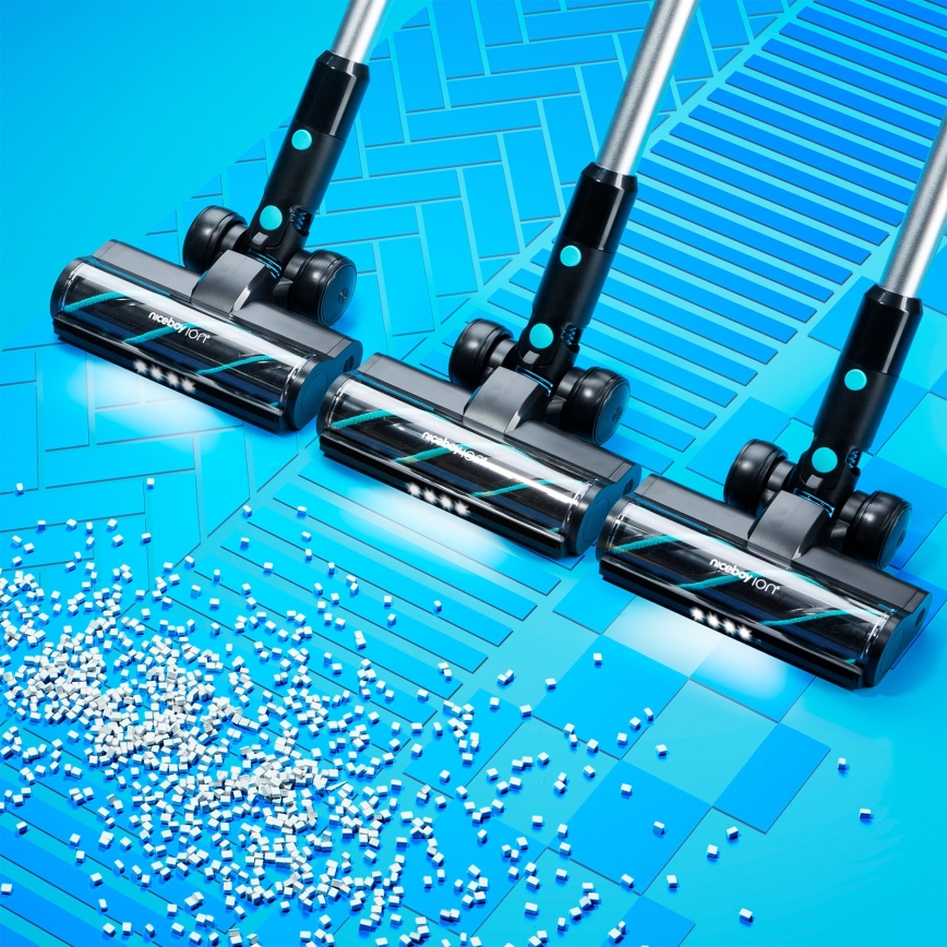 Niceboy ION Hurricane H9 - Aspirapolvere a bastone wireless flessibile 2 in 1 400W/2200 mAh nero