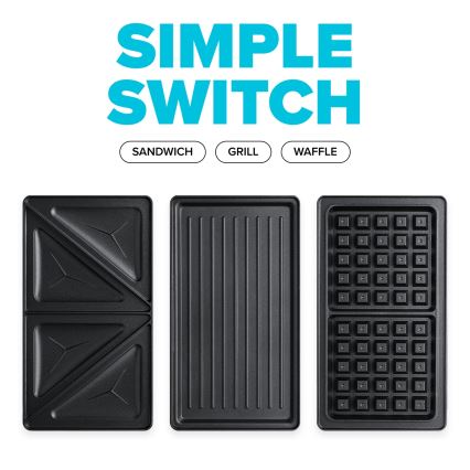 Niceboy ION Snacker S3 - Macchina per i panini 3in1 750W/230V acciaio inossidabile/nero