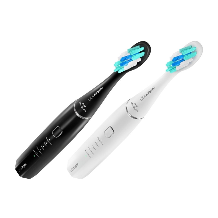 Niceboy ION Sonic Duo Pack - SET 2x Spazzolino sonico IPX7 nero + bianco