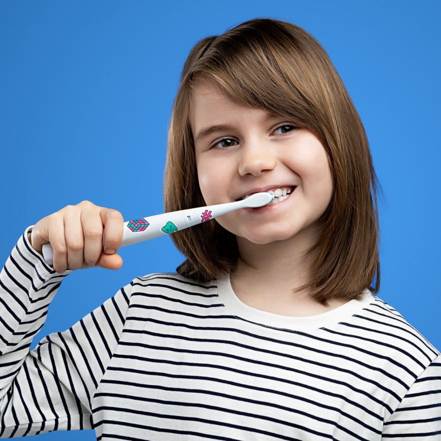 Niceboy ION Sonic Kids - Spazzolino sonico per bambini IPX7 bianco