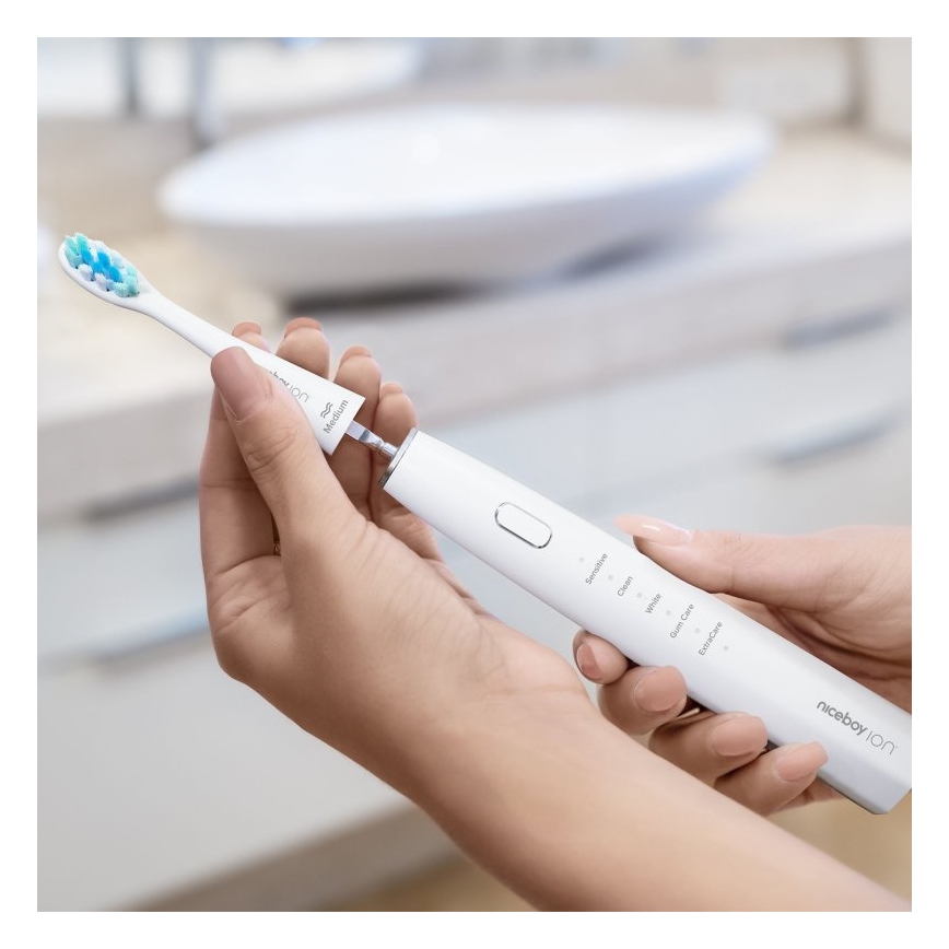 Niceboy ION Sonic - Spazzolino sonico 800 mAh IPX7 bianco