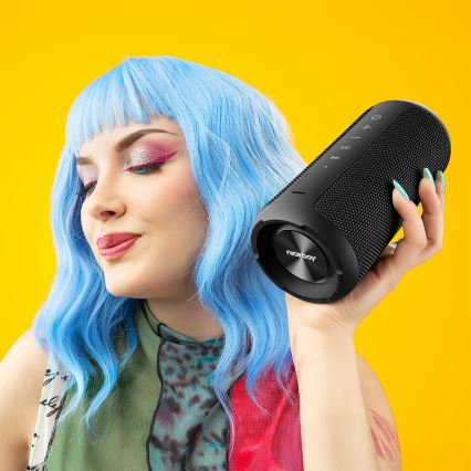 Niceboy Orion - LED Autoparlante wireless con microfono 24W/2200 mAh IPX7 nero
