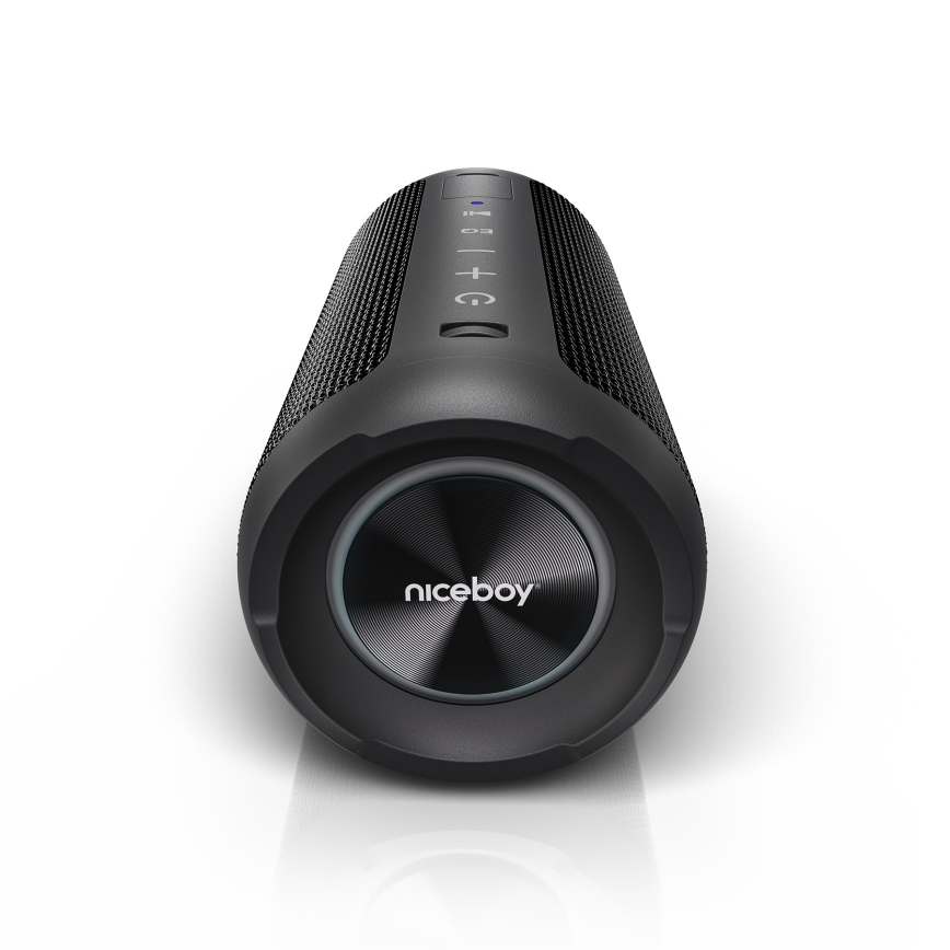 Niceboy Orion - LED Autoparlante wireless con microfono 24W/2200 mAh IPX7 nero
