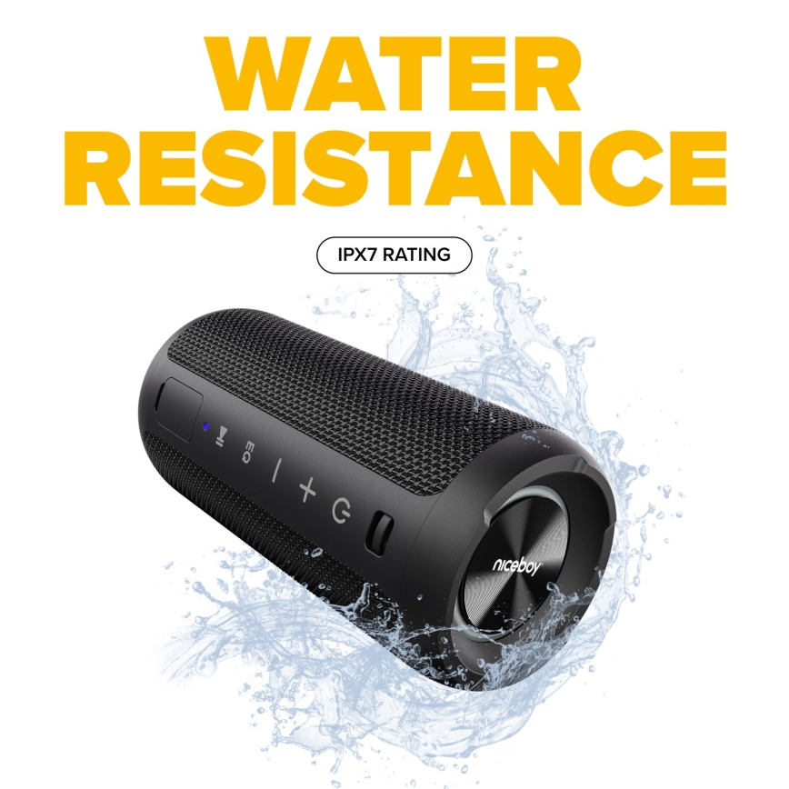 Niceboy Orion - LED Autoparlante wireless con microfono 24W/2200 mAh IPX7 nero