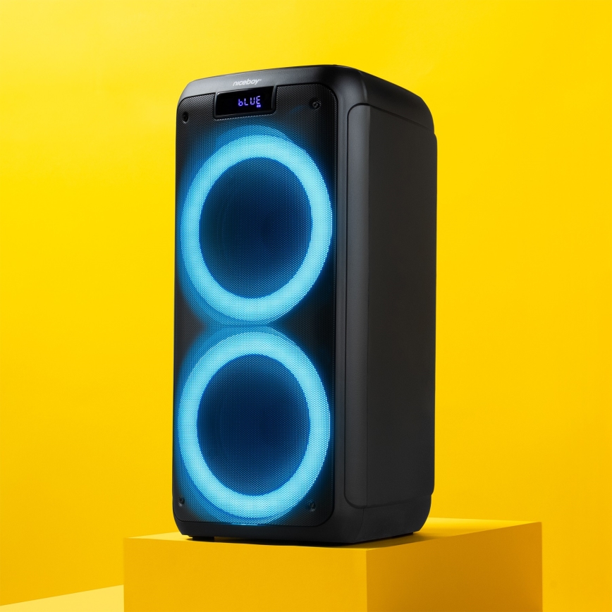 Niceboy PARTY Boss 2 - LED Autoparlante wireless con microfono e power bank funzione 200W/4500 mAh + telecomando