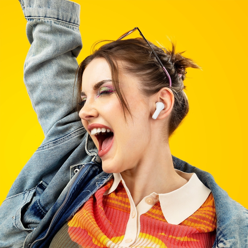 Niceboy Pins 4 - Auricolari wireless con ANC 400 mAh + 2x 50 mAh IPX4 bianco