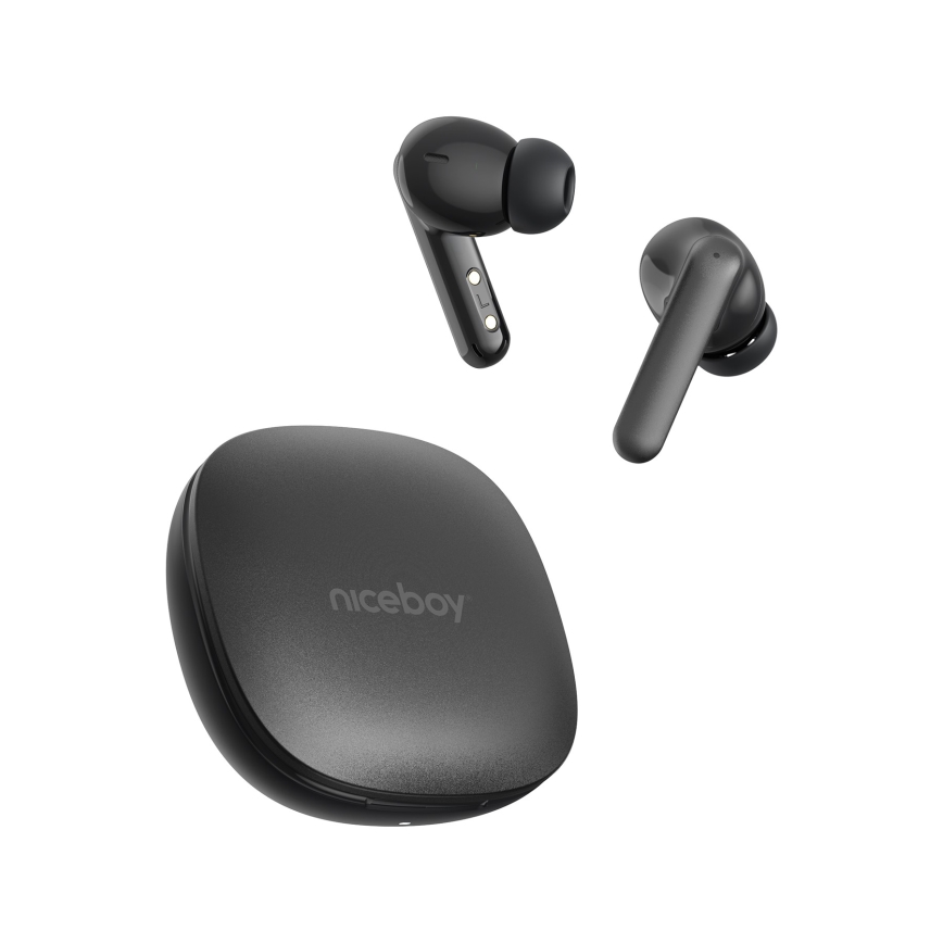 Niceboy Pins 4 PRO - Auricolari wireless con ANC 380 mAh + 2x 35 mAh IP54 nero