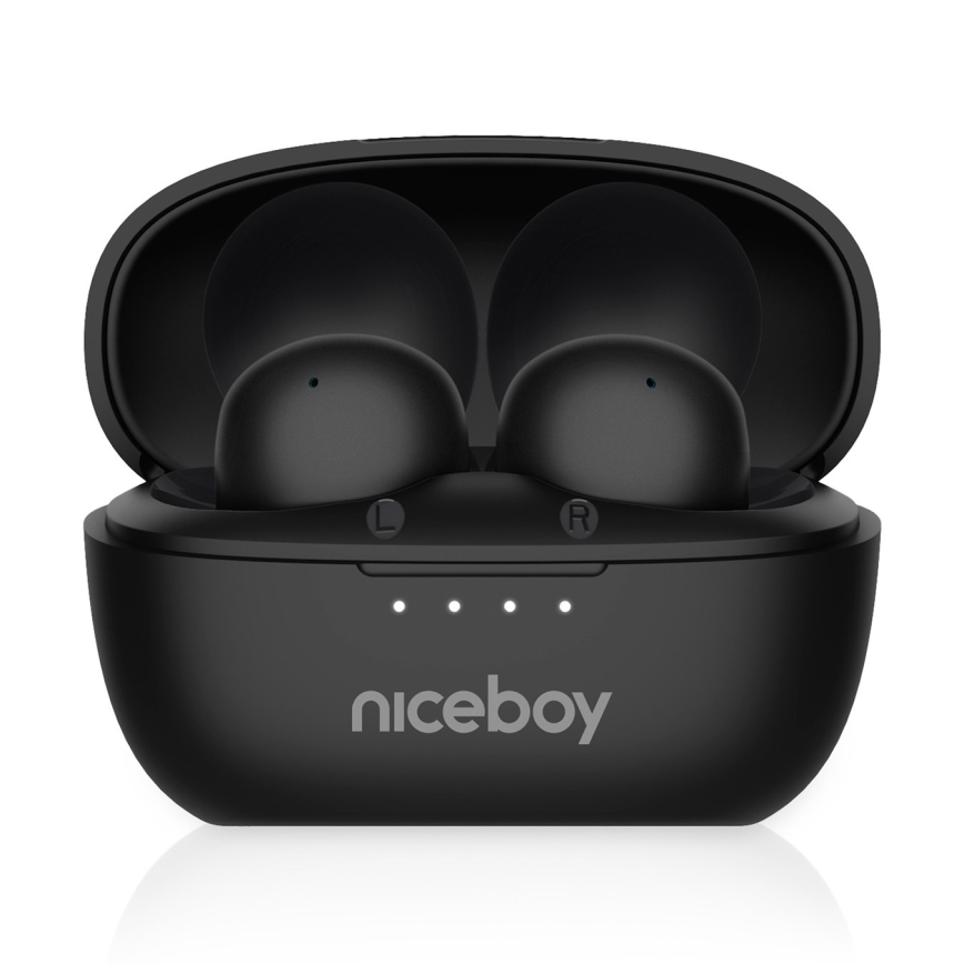 Niceboy Podsie 4 POP - Auricolari wireless 400 mAh + 2x 40 mAh IPX4 nero