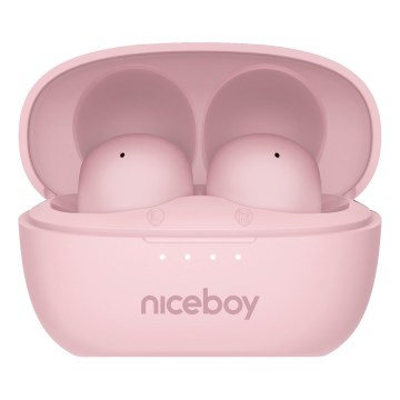Niceboy Podsie 4 POP - Auricolari wireless 400 mAh + 2x 40 mAh IPX4, rosa