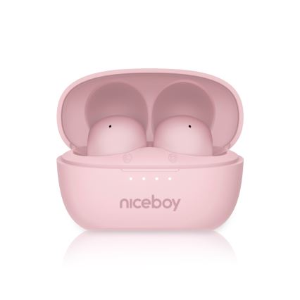 Niceboy Podsie 4 POP - Auricolari wireless 400 mAh + 2x 40 mAh IPX4, rosa