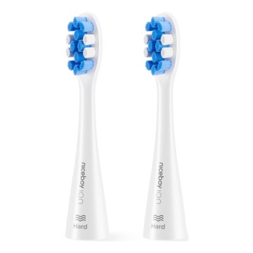 Niceboy - SET 2x Testa di ricambio Hard per spazzolino ION Sonic e SmartSonic bianco
