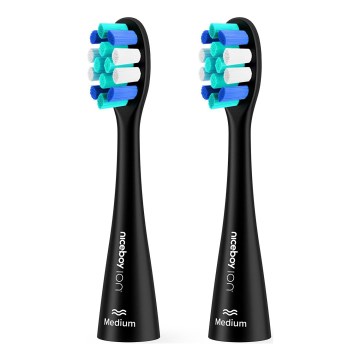 Niceboy - SET 2x Testa di ricambio Lite Medium per spazzolino ION Sonic nero