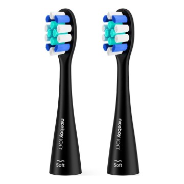 Niceboy - SET 2x Testa di ricambio Lite Soft per spazzolino ION Sonic nero