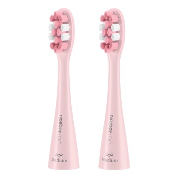Niceboy - SET 2x Testa di ricambio Medium per spazzolino ION Sonic e SmartSonic rosa