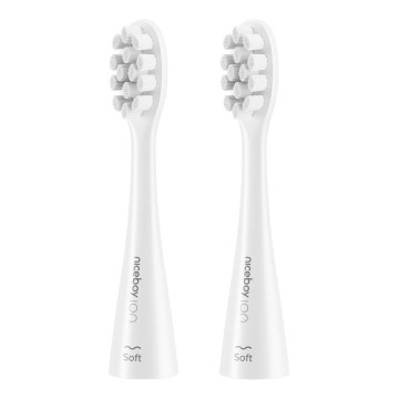 Niceboy - SET 2x Testa di ricambio Soft per spazzolino ION Sonic e SmartSonic bianco