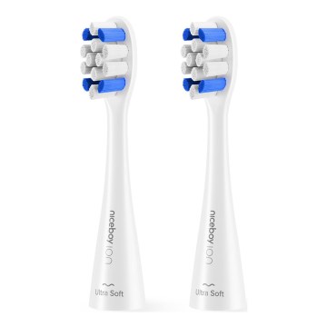 Niceboy - SET 2x Testa di ricambio Ultrasoft per spazzolino per bambini ION Sonic bianco