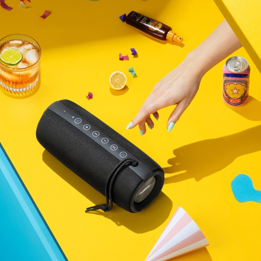 Niceboy Titan 4 - LED Autoparlante wireless con microfono e power bank funzione 50W/4000 mAh IPX7 nero