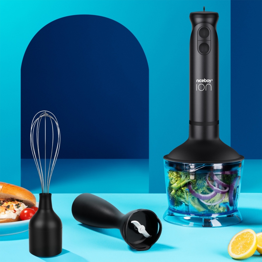 Niceboy Twister T1 Set - Frullatore a immersione con accessori 500 W/230 V nero