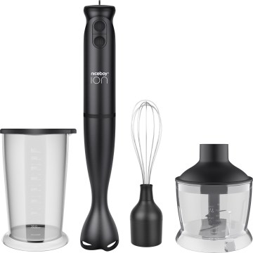 Niceboy Twister T1 Set - Frullatore a immersione con accessori inclusi, 500W/230V, nero