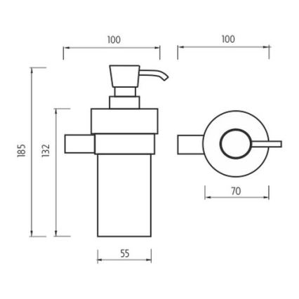 NIMCO BR 11031KN-26 - Distributore di sapone a parete BORMO 300 mm bianco/cromo lucido