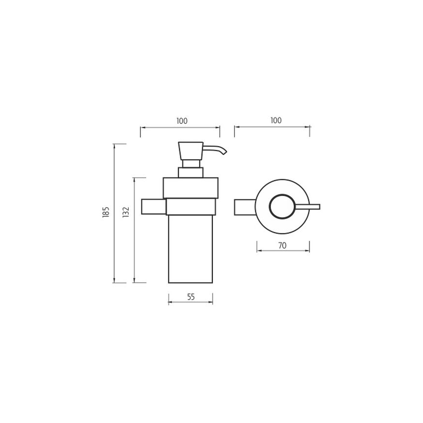 NIMCO BR 11031KN-26 - Distributore di sapone a parete BORMO 300 mm bianco/cromo lucido