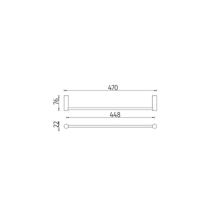 NIMCO BR 11046-26 - Appendiabiti da parete BORMO 47 cm cromo lucido