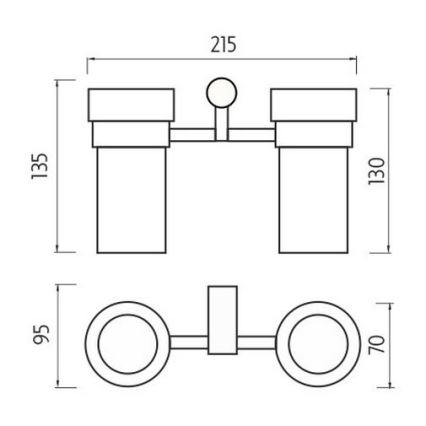 NIMCO BR 11058DW-26 - Porta spazzolini da parete BORMO vetro satinato/cromo lucido
