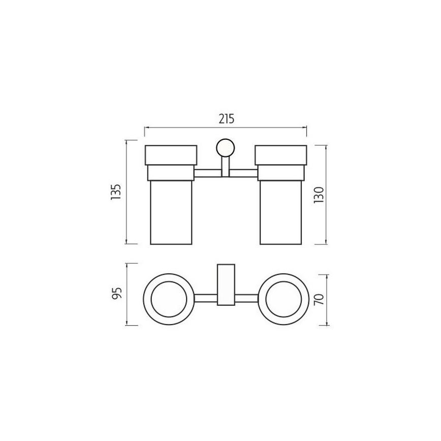NIMCO BR 11058DW-26 - Porta spazzolini da parete BORMO vetro satinato/cromo lucido