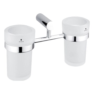 NIMCO BR 11058DW-26 - Porta spazzolini da parete BORMO vetro satinato/cromo lucido
