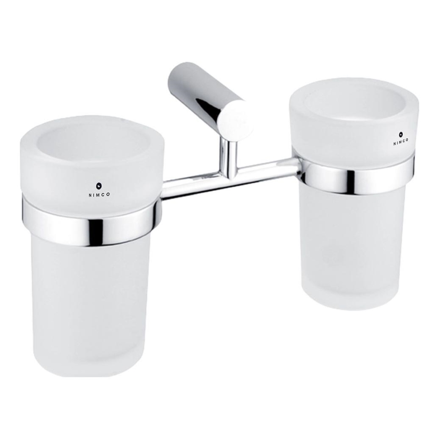 NIMCO BR 11058DW-26 - Porta spazzolini da parete BORMO vetro satinato/cromo lucido