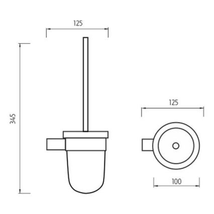 NIMCO BR 11094WN-26 - Scopino a parete BORMO opaco vetro/cromo lucido