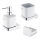 NIMCO MA set-31K-26 - Distributore di sapone a parete, portaspazzolino e gancio a parete MAYA 320 mm bianco/cromo lucido